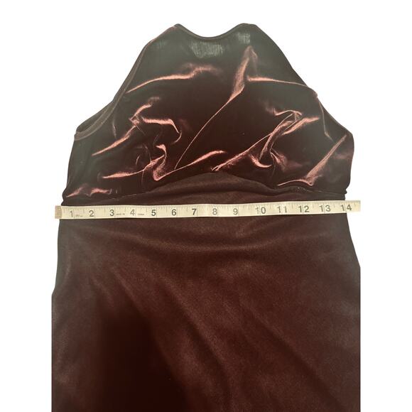 Y2K STEPPIN OUT Whimsigoth Fairy Grunge Burgundy Halter Dress in Sz 3/4 - Picture 5 of 8